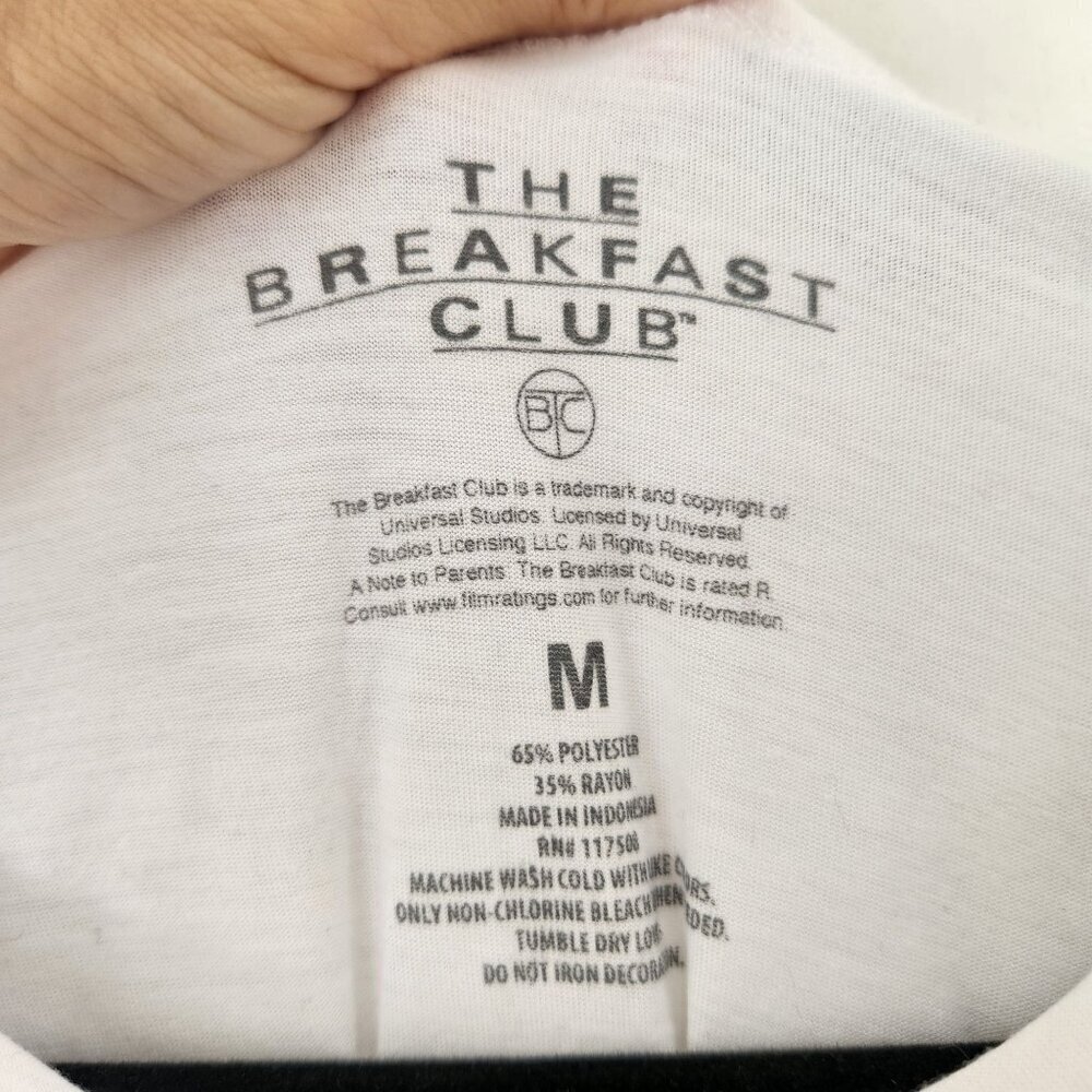 The Breakfast Club Graphic T-Shirt Slouchy Shirt 80s White Tee Women's M - Picture 4 of 4
